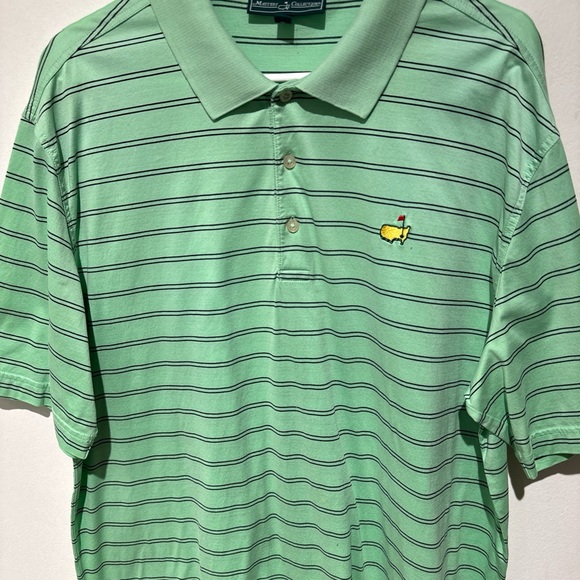 SOLD Masters Collection Mint Striped Golf Polo - Picture 4 of 5